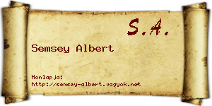 Semsey Albert névjegykártya