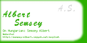 albert semsey business card